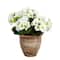 11" UV Resistant Artificial Geranium in Ceramic Planter (Indoor/Outdoor)